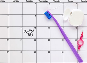 Dental appointment marked on calendar