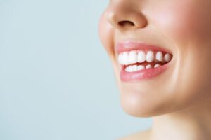 Close-up of woman’s beautiful, healthy smile